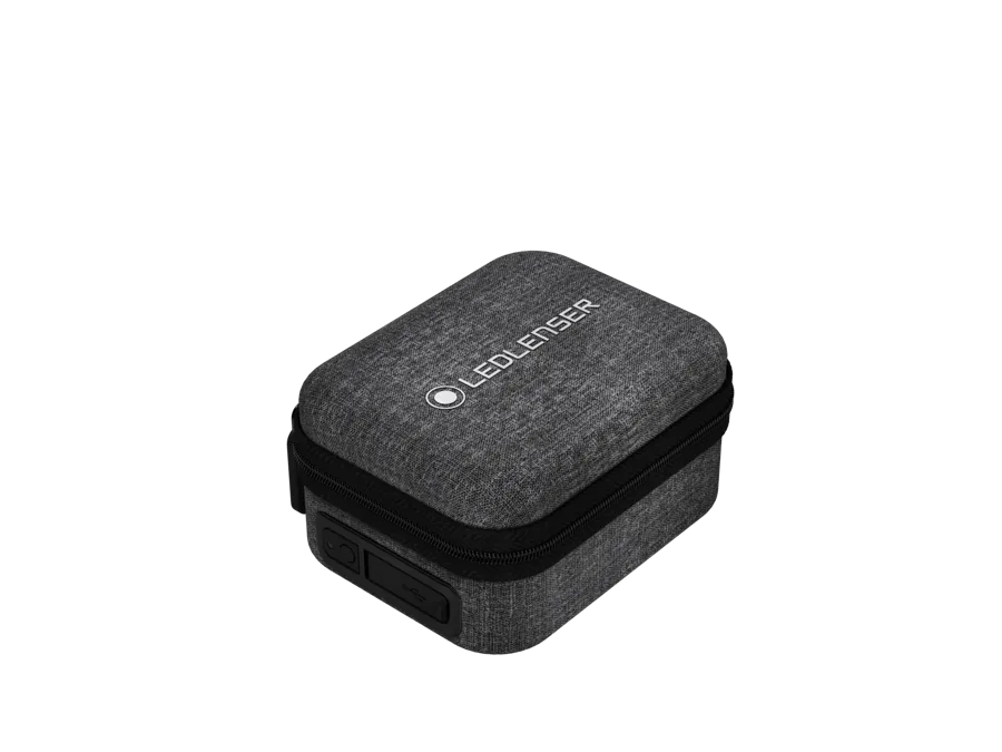 Case Ledlenser Powercase cinza com powerbank para lanterna de cabeça